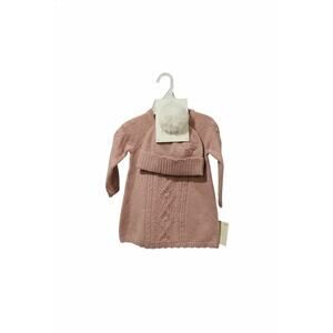 NWT Rachel Zoe Baby 3pc Sweater Dress Set Pink Floral 12M Hat Tights